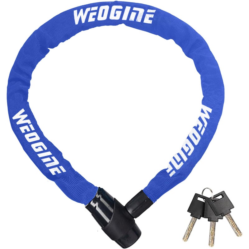 Weogine Heavy Duty Anti-Theft Bike Chain Lock, 2.72 Ft Security Lock with 3 Keys, Waterproof for Scooter, Motorcycle, Door, Gate, Fence - Image 1